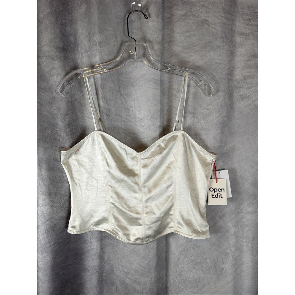 Open Edit Cream Sleeveless Corset Cami Tank Top Size M